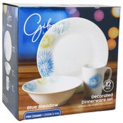 Wholesale - Gibson Home 12pc Dinnerware Set Blue Meadow Ceramic CB C/P 3, UPC: 085081639080